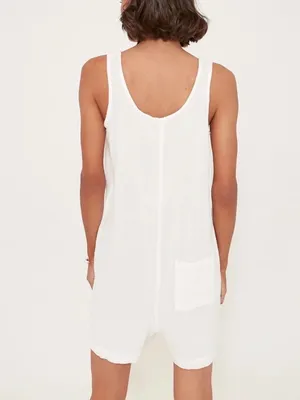 Faherty Dream Cotton Gauze‎ Jamesport Romper White Organic Cotton Size M thumbnail 11