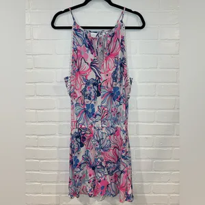 Lilly Pulitzer Gianna Make A Splash Skort Romper in Prosecco Pink thumbnail 12