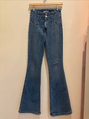 Free People Flare Jeans Jayde Bellbottoms Boho 70s Size 28 thumbnail 3