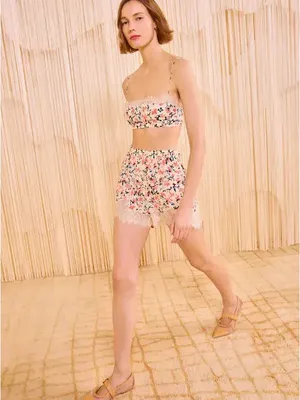 Ulla Johnson Leiko Lace Bralette Plumeria Silk Crop Top Cami Size 8 New Y2K thumbnail 2