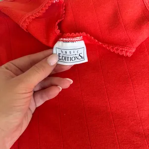 Vintage 90s Orange / Red Red Ribbed Lace Tank thumbnail 3