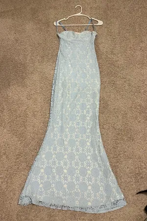 Pepper mayo Blue Embroidered Maxi Dress thumbnail 1
