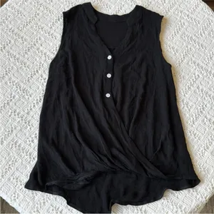 Elegant Black Sleeveless Women's Tank Top thumbnail 2