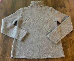 Vintage 90s Banana Republic 100% Alpaca Cable Knit Turtleneck Sweater Sm Chunky thumbnail 1