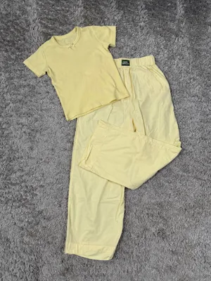 Daily Drills Set Pointelle Baby Tee Poplin Pants XS/S Lemonade New thumbnail 1