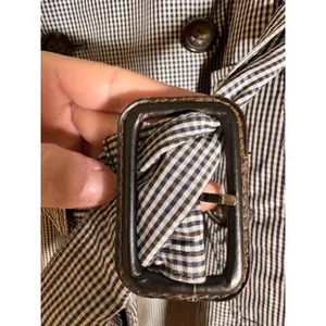 Banana Republic Gingham‎ Trench Raincoat Medium Belted Double Breasted Coat thumbnail 4