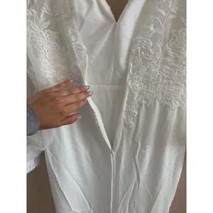 Lulus Timeless Adoration White Embroidered Bishop Sleeve Maxi Dress Size Medium thumbnail 10