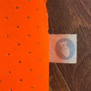 Quilted Koala Perforated Mini Scuba Crossbody Tote Bag Neon Orange With Straps thumbnail 2