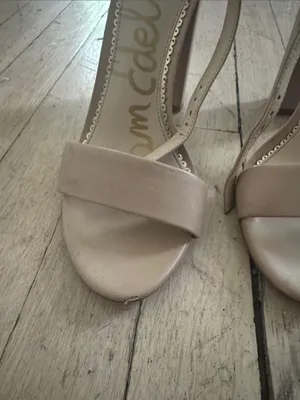 Sam Edelman Nude Beige Strappy Block Heel Sandals thumbnail 2