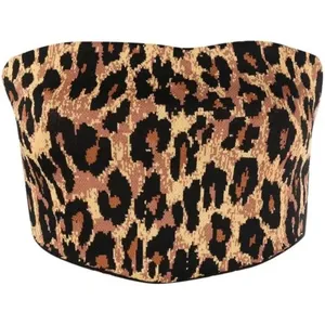 NWT STAUD Shane Leopard Print Scarf Top Multicolor Bandana Style Jacquard Knit thumbnail 3