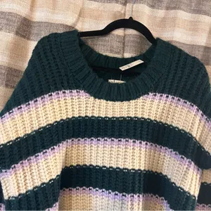 Aerie Green And White Stripe Sweater Size XS‎ thumbnail 3
