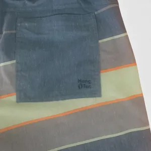 Hang Ten Men’s XL Striped Swim Trunks Board Shorts Compression Liner Blue Gray thumbnail 5