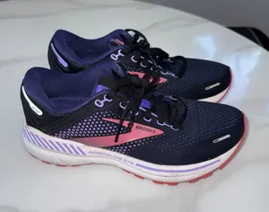 Brooks Women's Running Sneakers - Navy with Pink & Purple Accents thumbnail 1
