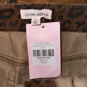 Cotton Candy LA raw hem leopard spot boutique M skirt thumbnail 2