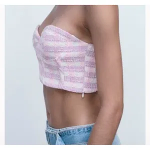 Zara Womens M Tweed Bustier Corset Top Sweetheart Neck Strapless‎ Cropped Party thumbnail 2
