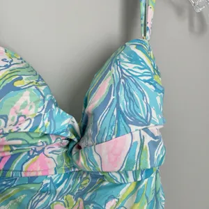 Lilly Pulitzer Size 6 Printed One Piece Swim Suit Bandeau Strapless Multicolor thumbnail 5