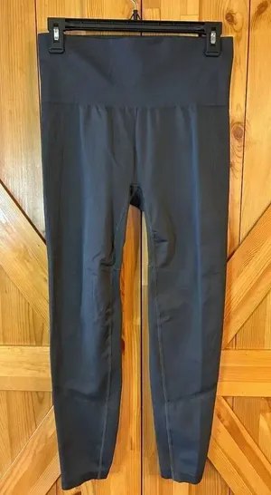 The North Face 7/8 Gray Athletic Leggings Partially Ribbed Size Large (8733) thumbnail 1