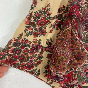 Ann Taylor women's beige red paisley print lightweight satin scarf‎ accessories thumbnail 3