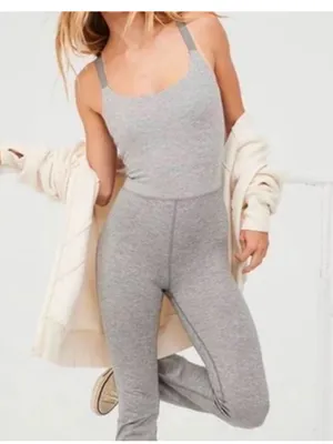 OFFLINE By Aerie Gray The Hugger Bootcut Jumpsuit Size Medium thumbnail 3