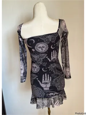 Femme Luxe Off The Shoulder Celestial Print Mini Dress NEW thumbnail 2