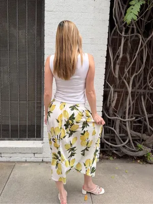Target Lemon print midi skirt sz s #boho #farm #cottagecore #churchskirt - no brand thumbnail 4