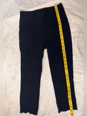 lululemon athletica Black Capri Leggings with Laser-Cut Hem thumbnail 4