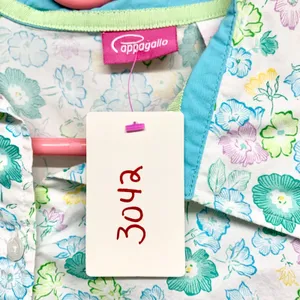 Vintage Cappagallo Shirt Women Sz Medium Floral Collared Button Down 3/4 Sleeve‎ thumbnail 2