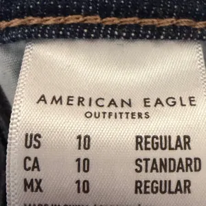 American Eagle AE Sz 10R Low Rise Baggy Wide Leg Stretch Jean Women Distressed thumbnail 11