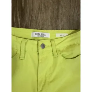 Judy Blue Neon‎ Yellow Jeans Womens 3/26 Slim Fit Neon Stretch Denim thumbnail 3
