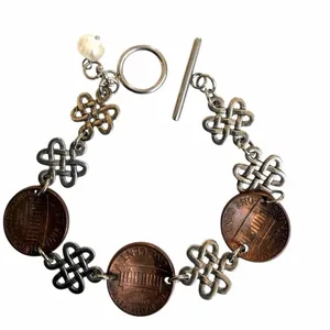 Handmade Penny & Celtic Knot Charm Bracelet thumbnail 3