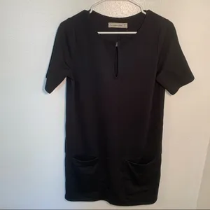 Abercrombie & Fitch Women's Size Medium Short Sleeve Ponte Shift Dress Black thumbnail 3