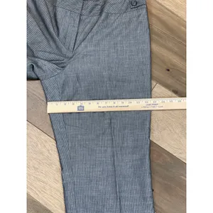 Loft Pants Size 14 Ann Crop Wide Leg Gray White Pinstripe High Rise Cotton thumbnail 7