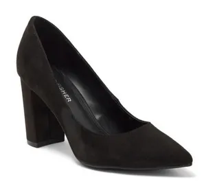 Marc Fisher Georgy Pointed Block Heel Pump, Black Suede, Size 8.5, NWT thumbnail 1