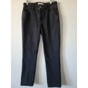Abercrombie & Fitch Curve Love Women's 27 Black Mid Rise 90s Straight Jeans thumbnail 10