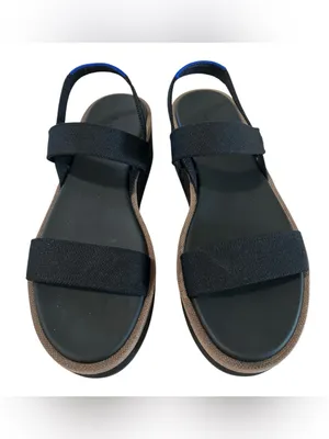 Rothy's The Lightweight Wedge Sandals, Black, Size 10.5, NWT No box thumbnail 5