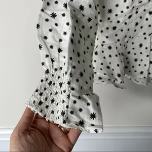 Rixo white stars sameera linen blend starry button down‎ blouse size large Black thumbnail 6