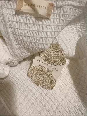 Altar’d State White Eyelet Mini Dress Women's Size L NWT thumbnail 4