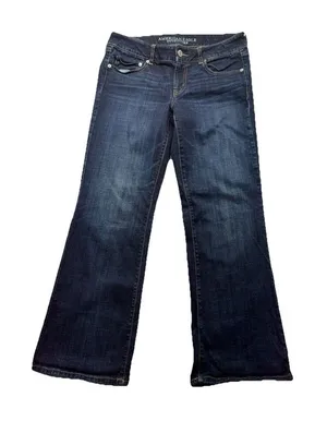 American Eagle Favourite Boyfriend Jeans Womens Size 10 Short Stretch Blue thumbnail 1