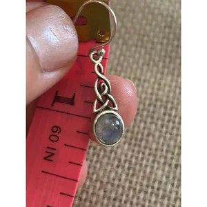 Lot a620 925 sterling silver earrings 1 1/4 inch long thumbnail 6