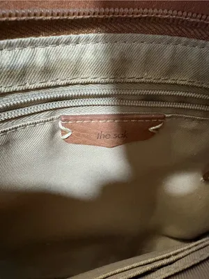 The Sak Leather Crossbody Bag Brown Embossed Floral Pocket Adjustable Strap Boho thumbnail 4