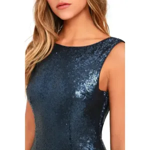 Lulus Women's Small Time to Shine Blue Sequin Bodycon Mini‎ Dress Party Cocktail thumbnail 5