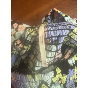 Free People Ariana Blouse Women's Multicolor Floral Smocked Balloon Sleeve Sz XS thumbnail 7