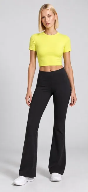 Lululemon Wundermost Ultra-Soft Nulu Cropped T-Shirt Daisy Glow XS thumbnail 1