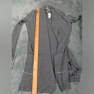 NWT Loft cardigan Black and White Striped sweater small MSRP$70 thumbnail 6