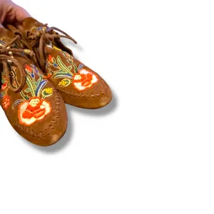 Tory Burch Huntington Moccasins Size 7 Brown Suede Embroidered Fringe‎ Boho thumbnail 5