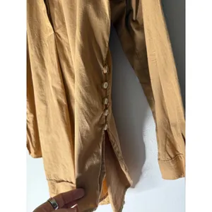 anthropologie‎ button down Side Button tunic Top large Tan/copper thumbnail 4