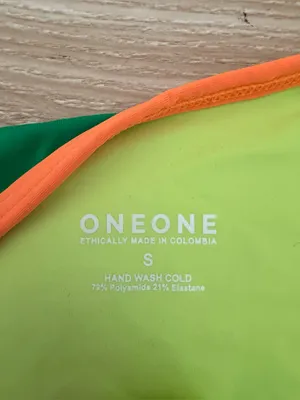 OneOne Small NEW Rita Madeline Bikini Moderate Coverage Neon Purple Green Tie thumbnail 2