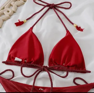 Boutique Two Piece Red Bikini Set thumbnail 2