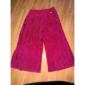 Marc New York Andrew Marc Magenta Pink Pleated Wide Leg Culotte Pants Womens M thumbnail 3