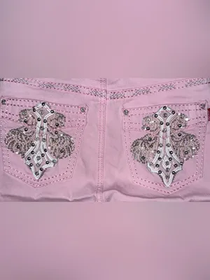 High-Rise Pink Wide-Leg Jeans for Women thumbnail 8